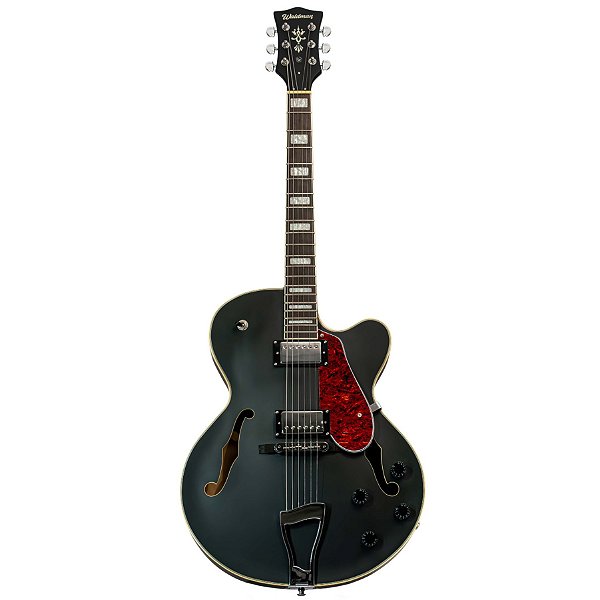Guitarra Semi Acústica Waldman Hollow Body GHJ220 BKF Black Flat