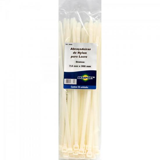 Abraçadeira Nylon 4,8x300mm Branca Brasfort - CEM / 100