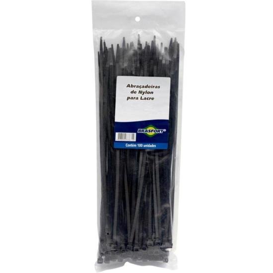 Abraçadeira Nylon 4,8x400mm Preta Brasfort - PCT / 100