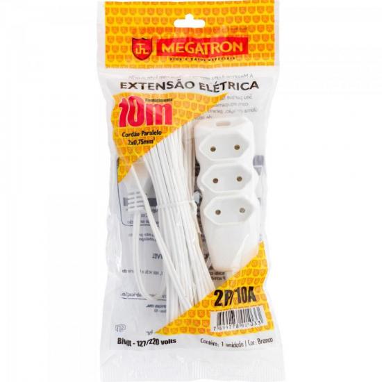Extensão Tripla 2 X 0,75 X 10,0M Branca MEGATRON