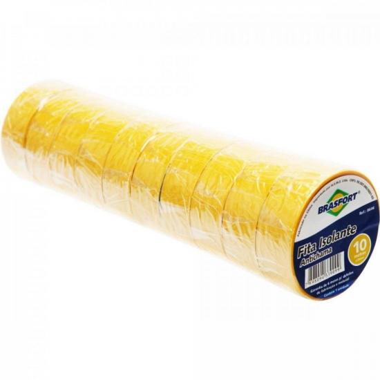Fita Isolante Antichama 10MT BRASFORT Amarela