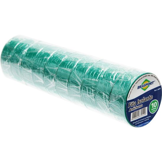 Fita Isolante Antichama 10MT BRASFORT Verde