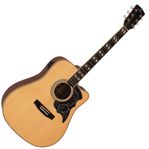 Violão Eletroacústico Aço Michael Folk VMF440 ST Satin Natural com Tampo em Spruce