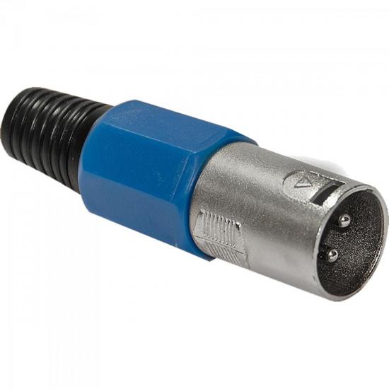 Conector Cannon Macho Plástico PGCN0006 Azul Storm - PCT / 5
