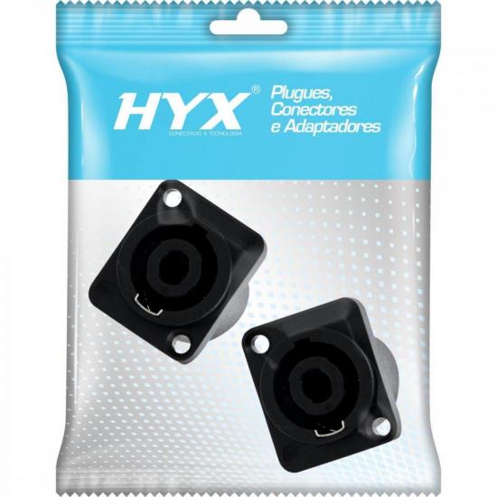 Conector Speakon Fêmea 4 Pólos HP015 Preto HYX - PCT / 2