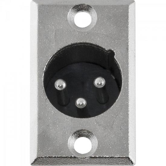 Conector XLR Macho Painel 3 Pólos Niquelado HX039M HYX - PCT / 2