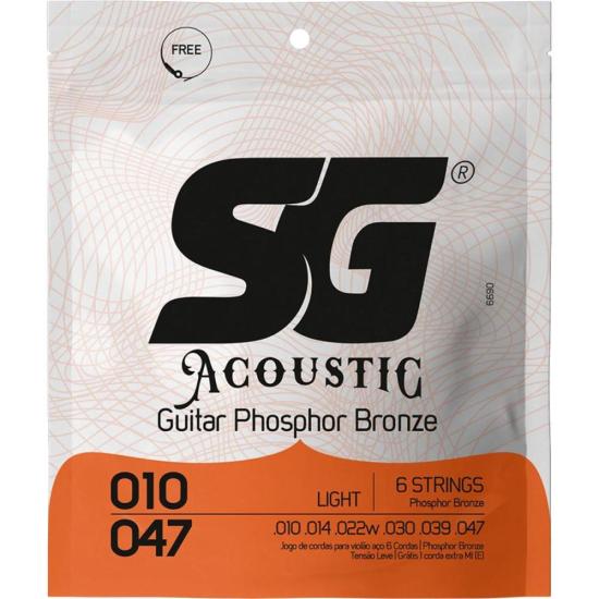 Encordoamento Para Violão em Aço .010 Light Phosphor Bronze SG