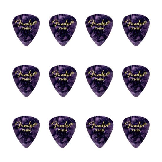 Palheta Celulóide Shape Premium 351 Thin Purple Moto FENDER - PCT / 12