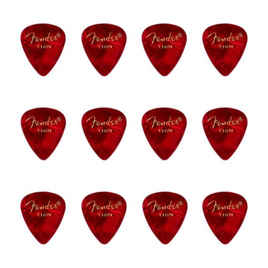 Palheta Celulóide Shape Premium 351 Thin Red Moto FENDER - PCT / 12