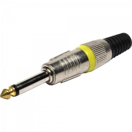 Plug P10 Mono Metal Ponta Gold Amarelo Storm - PCT / 5