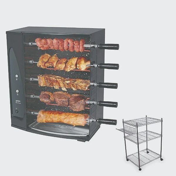 Kit Com Assador Vitta Smart 05 220v E Carrinho Churrasco - Arke
