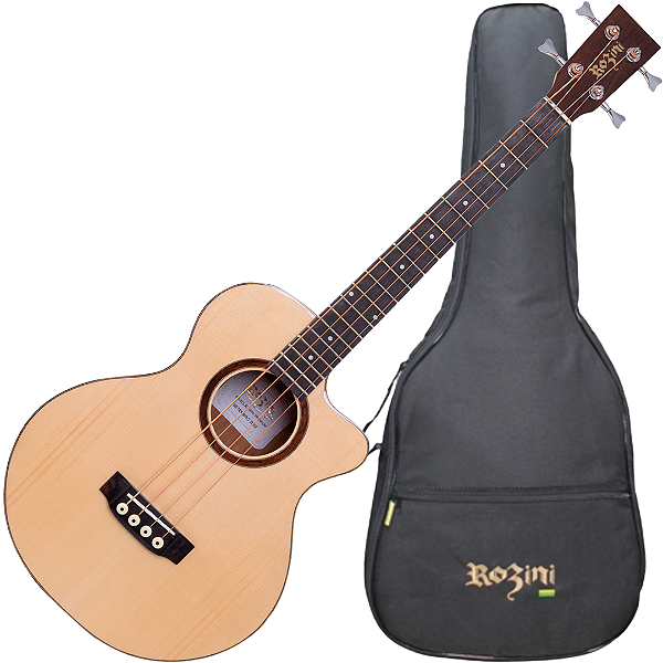 Baixolão Rozini Mini Premium Acústico RBX820 AC.N.LP Natural