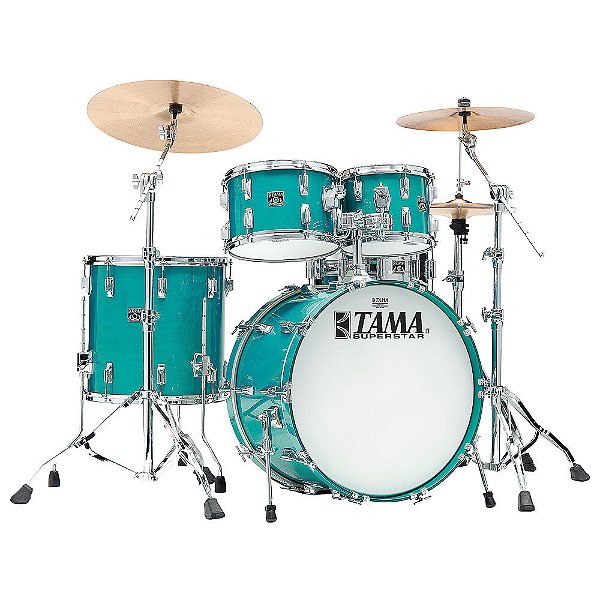 Bateria Shell Pack (4 Tambores) Bumbo 22 (Aqua Marine) Edição Limitada 50 Anos Tama Limited Superstar Reissue 50th Anniversary SU42RS-AQM