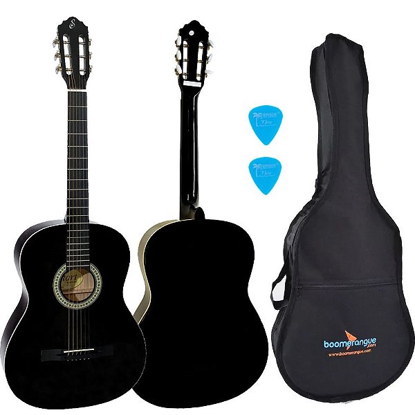 Kit Violão Clássico Acústico Estudante Em Aço S14 Bk Preto Giannini Completo