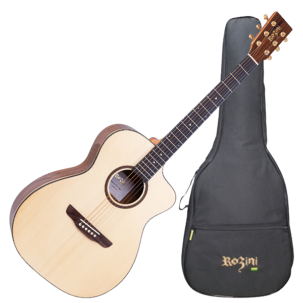 Violão Acústico Rozini Premium RX620.AC.N.CT.LP C/Bag