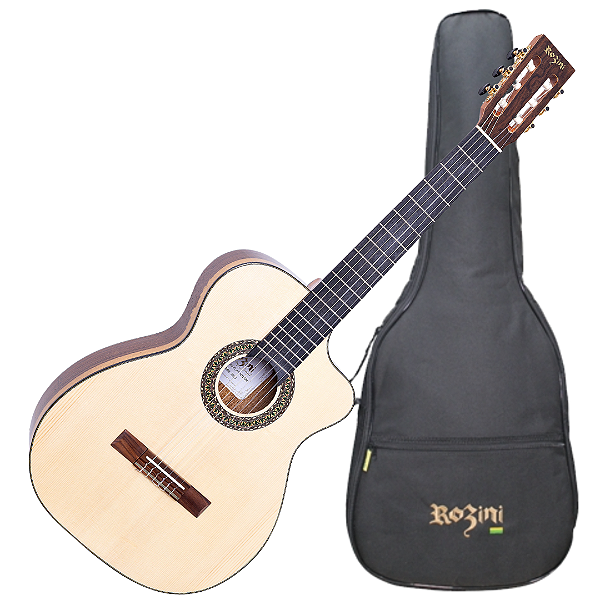 Violão Acústico Rozini Premium RX621.AC.N.CT.LP C/Bag