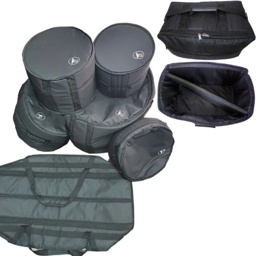 Kit Capa Bag Bateria 6 Peças Nylon Acolchoada Bumbo 22"