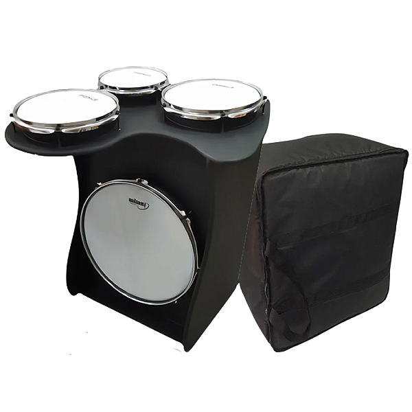 Kit Tajon Cajon Bateria Jaguar Extreme Drum Box 16" Preto + Capa