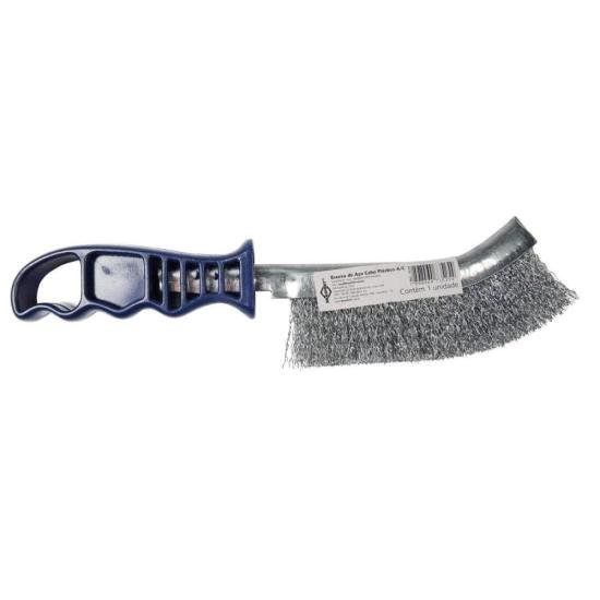 Escova De Aço Com Cabo Plástico Brasfort