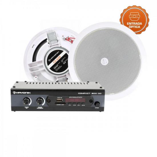 Kit Som Ambiente Compact 200OD CS630 - Sistema de Som Potente para Ambientes Internos e Externos