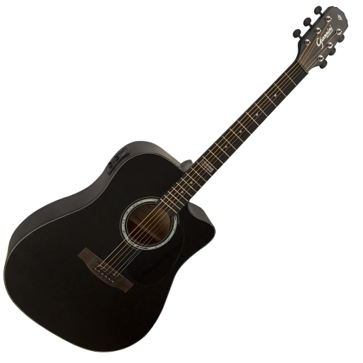 Violão Giannini GF1D CEQ Eletroacústico Aço Satin Black - Qualidade e Som Incrível para Músicos!