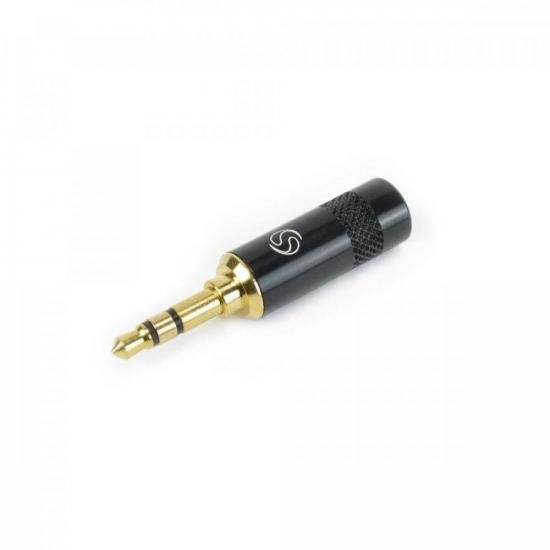 Plug P2 Stereo Santo Angelo OP01 Preto - Conectividade de Alta Qualidade