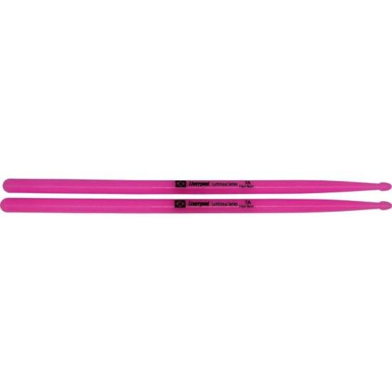 Baqueta Para Bateria Luminous Fiber Neon Roxo 7A Liverpool - Par de Alta Performance para Músicos