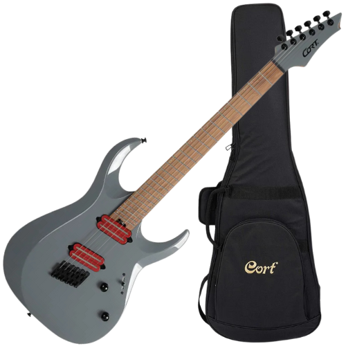Guitarra Elétrica Cort X700 TTG Mutility II Tactical Gray com Captadores Fishman Fluence e Bag