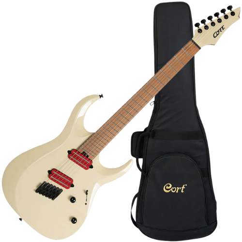 Guitarra Elétrica Cort X700 MBG Mutility II Military Beige com Captadores Fishman Fluence e Bag