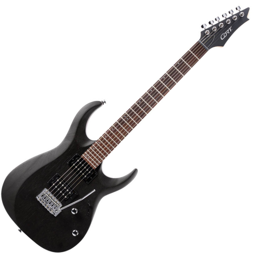 Guitarra Elétrica Cort X100 OPBK Open Pore Black com Captadores Humbucker Powersound