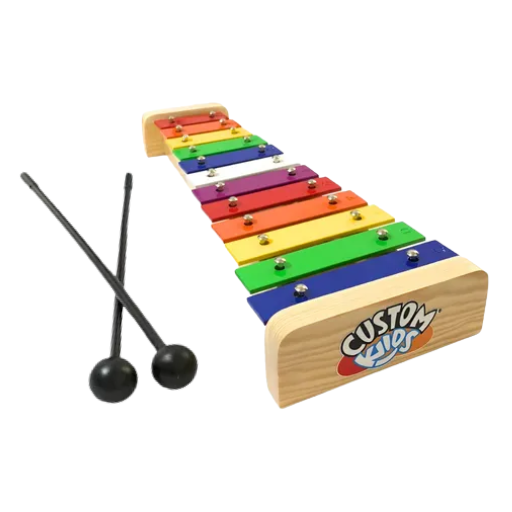 Metalofone Custom Kids CKXL12 Colorido 12 Notas Madeira e Alumínio com Baquetas