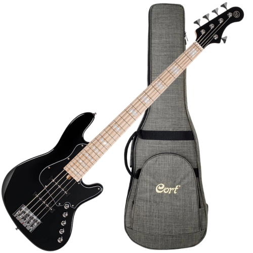 Contrabaixo Elétrico Cort Elrick NJS 5 BK com Pré Bartolini