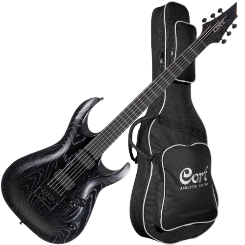 Guitarra Cort KX700 EverTune Open Pore Black Potência e Estabilidade Absolutas com Bag