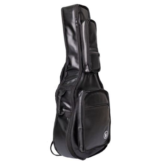 Capa Acolchoada Para Violão Folk Premium Couro Preta