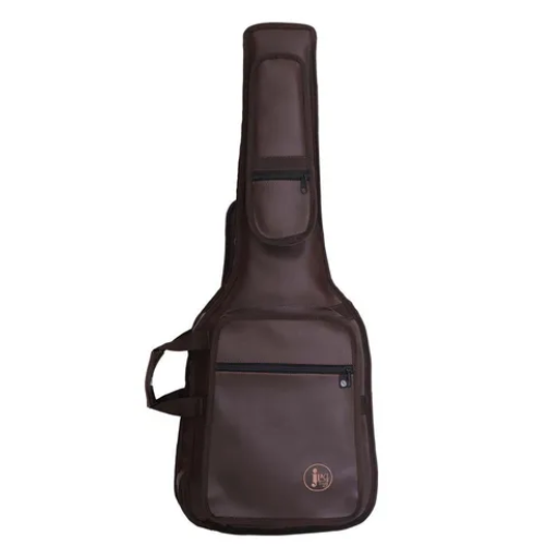Capa Acolchoada Para Guitarra Premium Couro Marrom