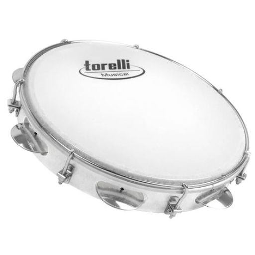 Pandeiro 10" Torelli TP309BC Injetado Branco com Pele Leitosa