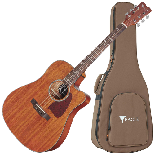 Violão Eletroacústico Eagle Folk EMD 660 STNT Natural Acetinado com Sistema TruVibe e Bag Deluxe