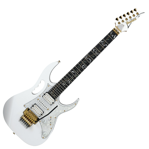 Guitarra Ibanez JEM7VP-WH Steve Vai Signature Premium White com Pickups DiMarzio Evolution HSH e Bag