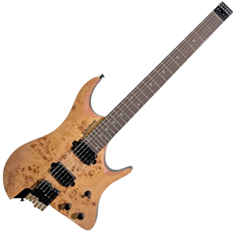 Guitarra Waldman WHL500-NAT Natural Satin Headless Premium com Captadores WLD Custom e Bag