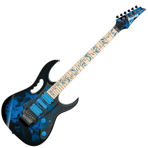 Guitarra Ibanez JEM77P-BFP Blue Floral Pattern Premium com DiMarzio Gravity Storm e Bag
