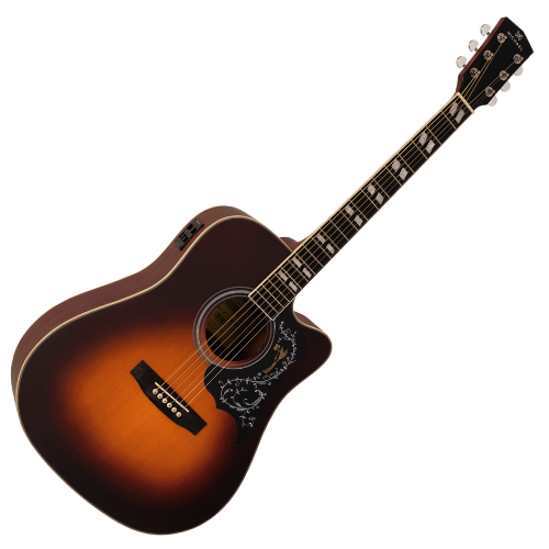 Violão Eletroacústico Aço Michael Folk VMF440 SV Sunburst Vintage com Tampo em Spruce