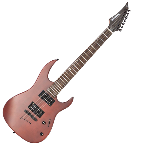 Guitarra Waldman WST187 WS 7 Cordas Walnut Satin com Captadores Humbucker e Ponte Fixa