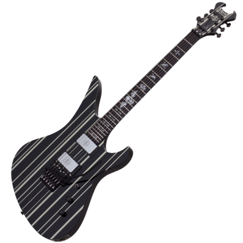 Guitarra Schecter Synyster Custom GBSPS Gloss Black with Silver Pinstripes com Captadores Synyster Gates Signature e Floyd Rose 1740