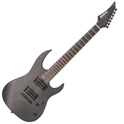 Guitarra Waldman Premium Mastery WST187 BKS Black Satin 7 Cordas com Captação HH e Ponte Tune-O-Matic