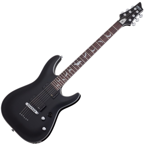 Guitarra Schecter Damien Platinum 6 SBK Satin Black com Captadores EMG 81/85 e Ponte Tune-O-Matic