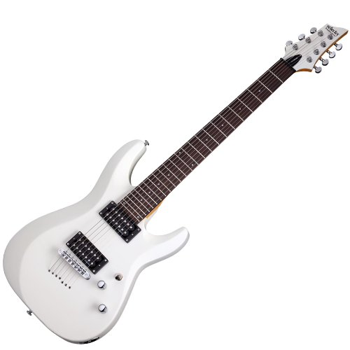 Guitarra Schecter C-7 Deluxe 7 Cordas SWHT Satin White com Captadores Diamond Plus e Ponte Tune-O-Matic