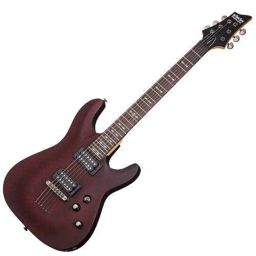 Guitarra Schecter Omen-6 WSN Walnut Satin com Diamond Plus e Tune-O-Matic String-Through