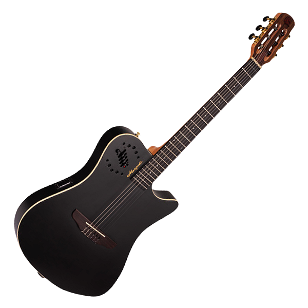 Violão Eletroacústico Marquês VN-12BKSEQ Nylon Clássico Cutaway Preto Fosco