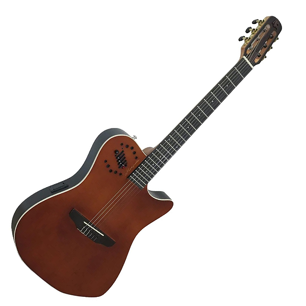 Violão Marquês VN-12MGBEQ Eletroacústico Nylon Clássico Cutaway Mogno Brilhante