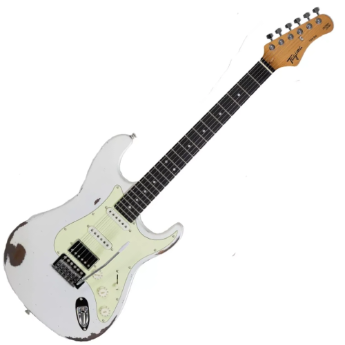 Guitarra Tagima TGA-580 AOW Antique Olympic White com Captadores HSS e Acabamento Relic